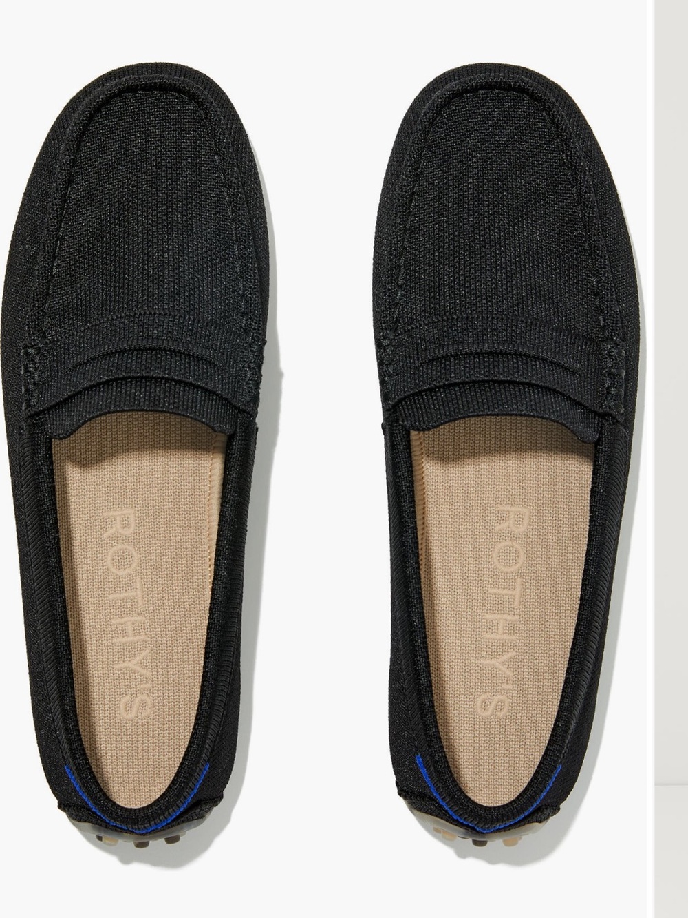 Rothy’s The Driver Black Knit Penny Loafers Women’s Size 8 Washable Flats